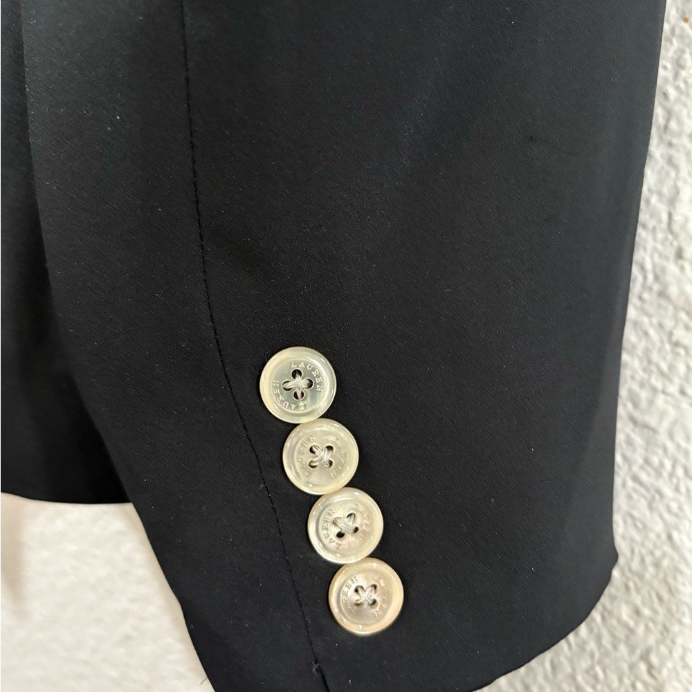 Lauren Ralph Lauren Blazer Women's Black Silk Cropped Jacket 16W - Picture 5 of 6